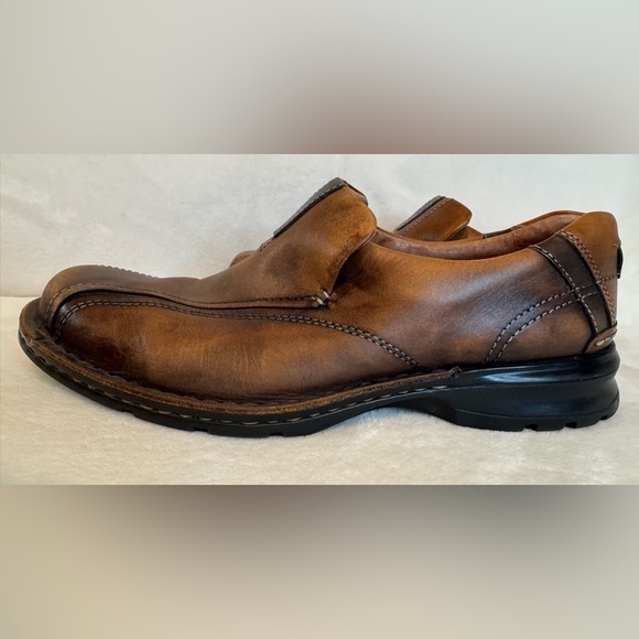 Clarks Men’s Active Air Brown Leather Slip On Comfort Loafers Size 10M - Picture 1 of 10